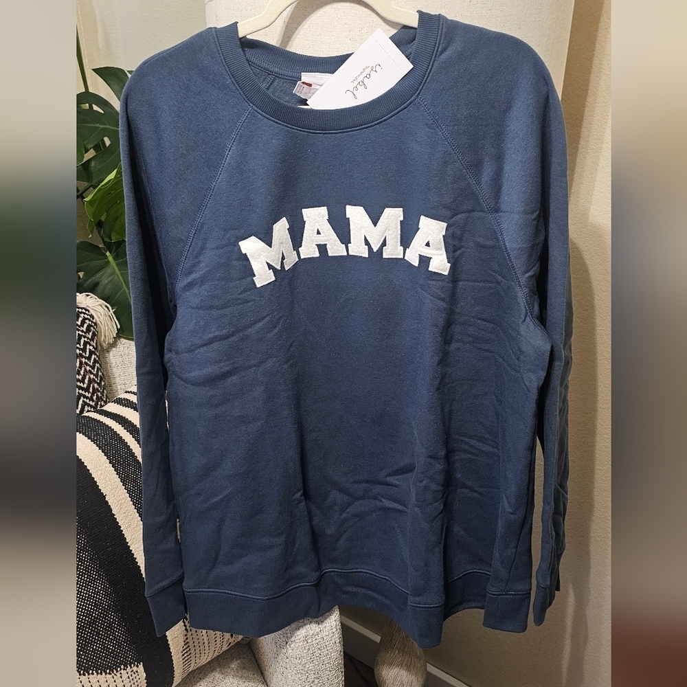 NWT Ingrid & Isabel Blue 'MAMA' Sweatshirt - Picture 2 of 3